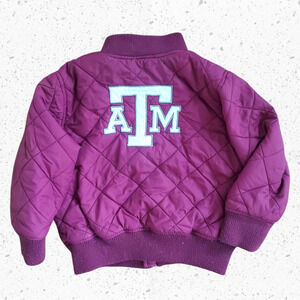 Early Y2k Texas A&M University Aggies Toddler Quilted Full Zip Jacket Sz 4T